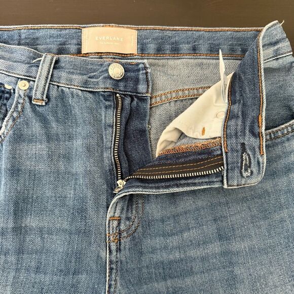 Everlane The Summer Cropped Jeans Womens Sz 28 Regular Blue Distressed Denim - Picture 7 of 12